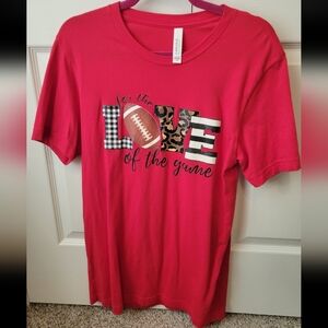 Size Medium. Bella Canvas Red Football Graphic T-Shirt. Only worn once.